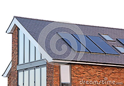 Modern home solar panels Stock Photo
