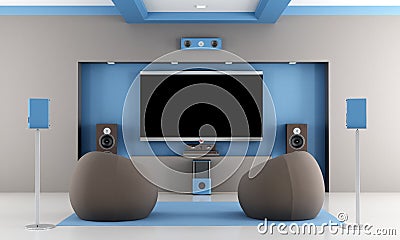 Modern home theater Stock Photo