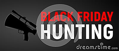 Black friday sale hunting with realistic megaphone Vector Illustration