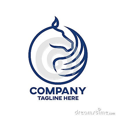 Modern horse pegasus logo Vector Illustration