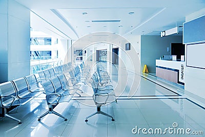 Modern hospital corridor Stock Photo