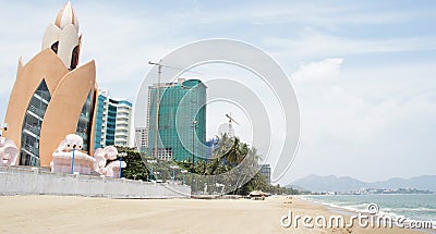 Modern hotel complex at Nha Trang beach, Vietnam Stock Photo