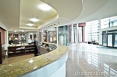 Modern hotel reception desk Stock Photo