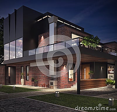 Modern house exterior Stock Photo