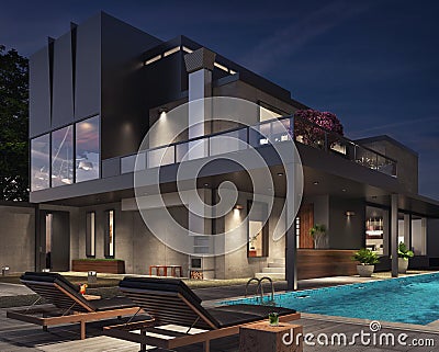 Modern house exterior Stock Photo