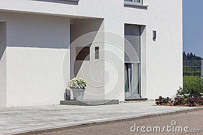modern house facade entrance area Stock Photo