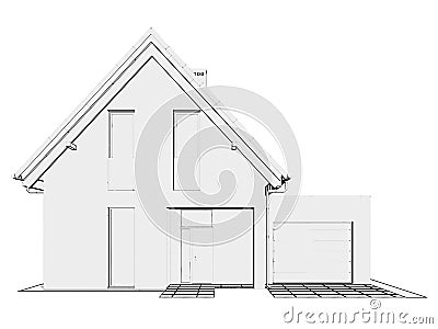 Modern house 14 - front view 2 Stock Photo