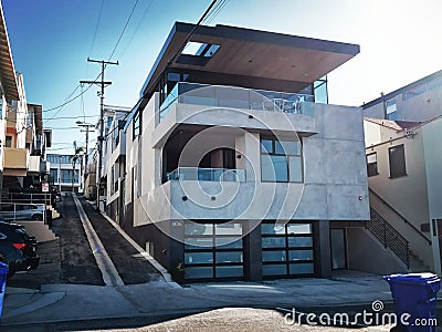 A modern house in Manhattan Beach, California Editorial Stock Photo