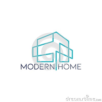 Modern house minimal of building logo icon vector template with modern minimalist line art design for creative housing and Vector Illustration