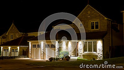 Modern house at night Stock Photo
