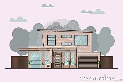 Modern house. Vector Illustration