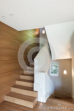 Modern house, staircase Stock Photo