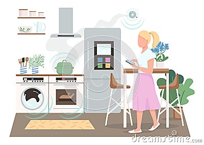 Modern housewife flat color vector faceless character Vector Illustration