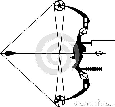 Modern Hunting Bow and Arrow Vector Illustration