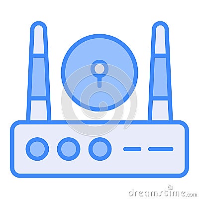 Modern icon vector of wifi router security, wifi signals with keyhole Vector Illustration