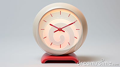 Modern Illuminated Clock in a Minimalist Setting. Generative ai Cartoon Illustration