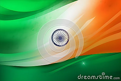 modern illustration of the Indian flag Cartoon Illustration