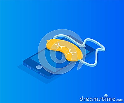 Modern illustration Sleeping phone Vector Illustration