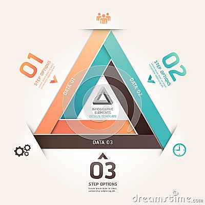 Modern infinite triangle origami number banner. Vector Illustration