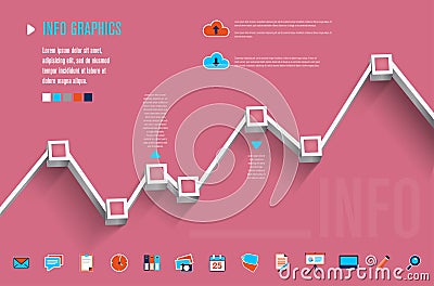 Modern info graphic template Cartoon Illustration