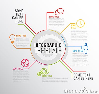 Modern Infographic report template made from lines Vector Illustration