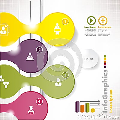 Modern infographic template for business design with divide Vector Illustration