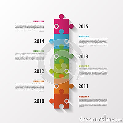 Modern infographics design. Timeline. Puzzle concept. Vector Vector Illustration