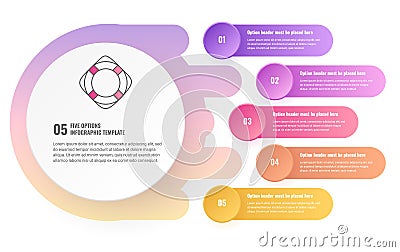 Five options infographic template Vector Illustration