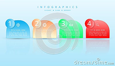 Modern Infographics. Rounded Style Presentation Vector Illustration