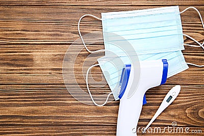 Modern infrared and electronic thermometers Stock Photo