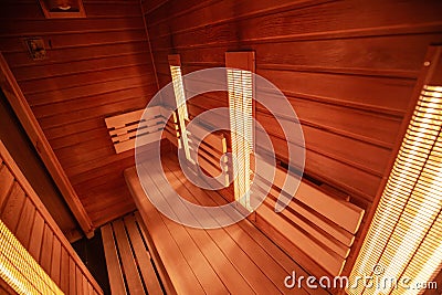 Modern infrared sauna in a wellness studio Stock Photo