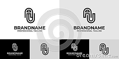 Modern Initials AU Logo, suitable for business with AU or UA initials Vector Illustration