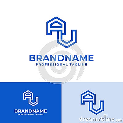 Modern Initials AU Logo, suitable for business with AU or UA initials Vector Illustration