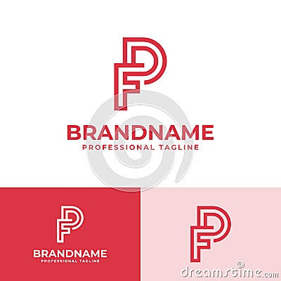 Modern Initials FD Logo, suitable for business with FD or DF initials Vector Illustration