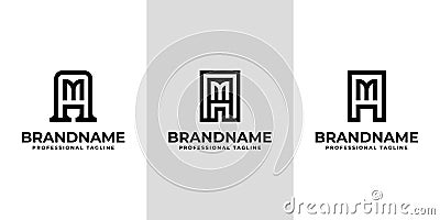 Modern Initials AM Logo, suitable for business with MA or AM initials Vector Illustration