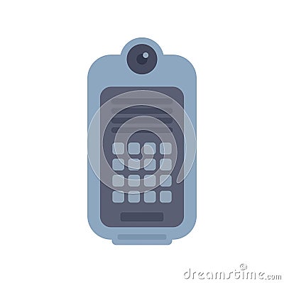 Modern intercom system displaying buttons for communication Vector Illustration