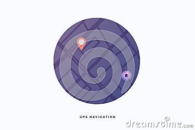 Modern interface for GPS navigation. Mobile scheme of city streets for smartphones or computers. Vector Illustration