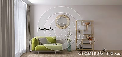 Modern interior background, creative realistic comfortable elegance concept 3D render, 3D illustration Cartoon Illustration