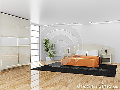 Modern interior of a bedroom Stock Photo