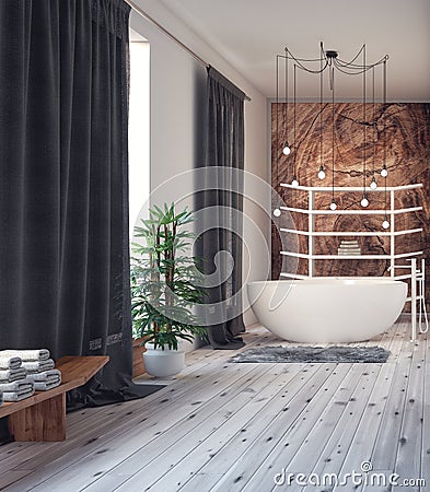 Modern interior design of bathroom Stock Photo