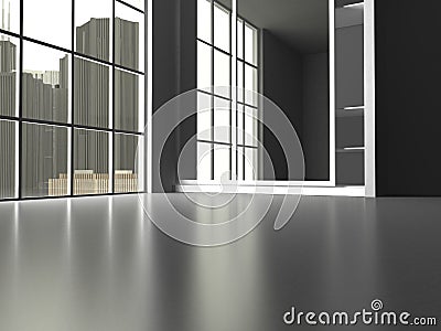 Modern interior design. Cartoon Illustration