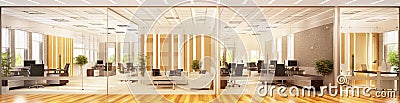 Modern interior design of a large office space Stock Photo