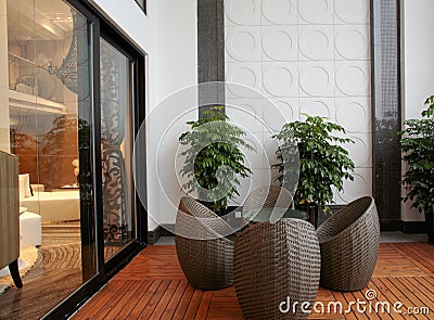 Modern interior design - Living room Stock Photo