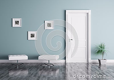 Modern interior with door and seats Stock Photo