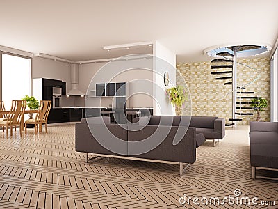 Modern interior of a drawing room Stock Photo