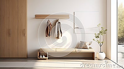 modern interior entryway Cartoon Illustration