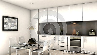 Modern interior kitchen Stock Photo