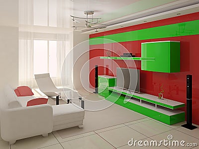 Modern interior of living-room. Stock Photo