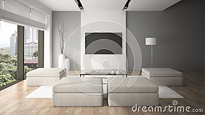 Modern interior in minimalism style 3D rendering Stock Photo
