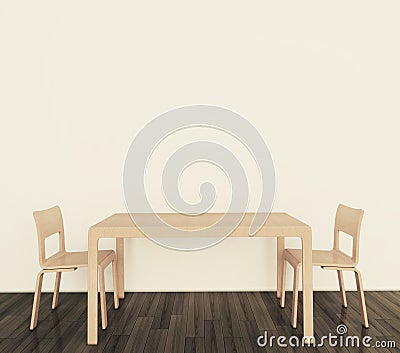 Modern interior table and chairs Stock Photo